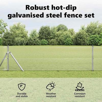 VidaXL Afrasteringspaal zilver 25 x 0,5 m (12 x 12 mm gaas) staal