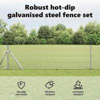 VidaXL Afrasteringspaal zilver 25 x 0,5 m (12 x 12 mm gaas) staal - thumbnail