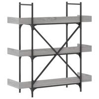 Boekenkast 3-laags 100x33x108,5 cm bewerkt hout grijs sonoma - thumbnail
