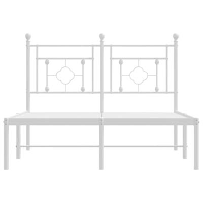 Bedframe met hoofdbord metaal wit 120x190 cm