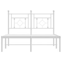 Bedframe met hoofdbord metaal wit 120x190 cm - thumbnail
