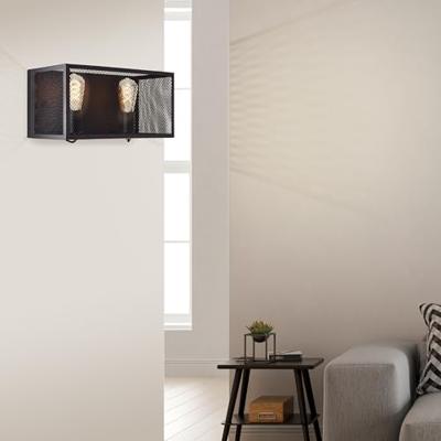 Brilliant Vierkante muurlampMaze 2x E27 zwart - 99732/86