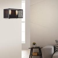 Brilliant Vierkante muurlampMaze 2x E27 zwart - 99732/86 - thumbnail