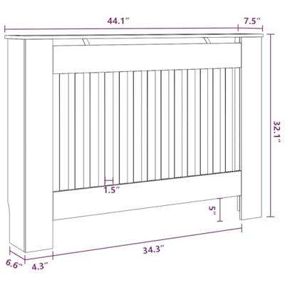 Radiatorombouw 112 cm MDF wit - thumbnail