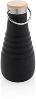 XD Collection drinkfles opvouwbaar 600 ml siliconen zwart - thumbnail