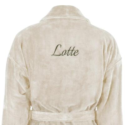 Dames badjas borduren - Beige - L/XL