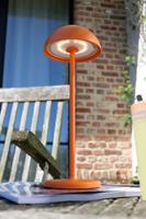 Lucide JOY - Oplaadbare Tafellamp Binnen/Buiten - Accu/Batterij - Ø 12 cm - LED Dimb. - 1x1,5W 3000K - IP54 - Oranje - thumbnail