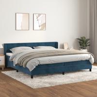 Boxspring met matras fluweel donkerblauw 200x200 cm - thumbnail