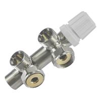 Thermostatisch Onderblok Wiesbaden 3/4 Haaks Rechts Geborsteld Staal - thumbnail