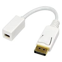 LogiLink CV0040 DisplayPort Adapter [1x DisplayPort stekker - 1x Mini-DisplayPort bus] Wit Vergulde steekcontacten 15.00 cm - thumbnail