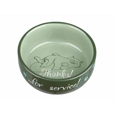 TRIXIE VOERBAK / WATERBAK THANKS FOR SERVICE KERAMIEK ASSORTI 11 CM 300 ML 4 ST