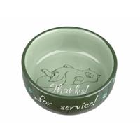 TRIXIE VOERBAK / WATERBAK THANKS FOR SERVICE KERAMIEK ASSORTI 11 CM 300 ML 4 ST - thumbnail