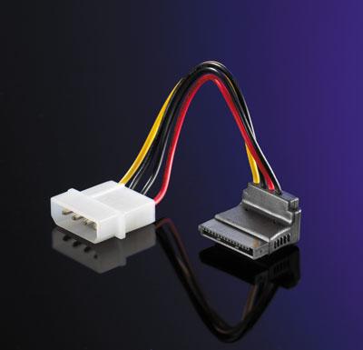 ROLINE stroomadapterkabel 4 pol. / SATA haaks, 0,1 m ROLINE stroomadapterkabel 4 pol. / SATA haaks, 0,1 m