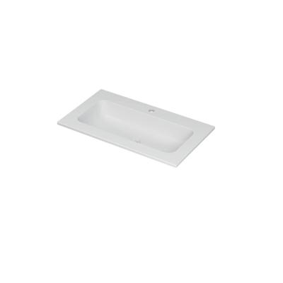 INK Aspekt Wastafel Porselein Centraal met 1 Kraangat - 800x450x15 mm - Mat Wit