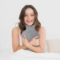 Relaxdays warmwater kruik met hoes blauw/grijs 2 l | 6 stuks - thumbnail