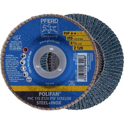 PFERD TOOLS 67769115 PFC 115 Z 120 PSF STEELOX Lamellenschijf Diameter 115 mm Boordiameter 22.23 mm Korrelgrootte (num) 120 RVS, Staal 10 stuk(s)