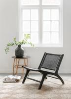 MUST Living Fauteuil 'Lazy Loom' Teakhout, kleur Zwart - thumbnail