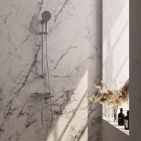 Brushed Carving opbouw douche thermostaatkraan SET 02 met glijstang en handdouche - thumbnail