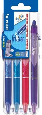 Pilot intrekbare roller FriXion Ball Clicker 2 Go, medium punt, 0,7 mm, blister met 4 stuks Pilot intrekbare roller FriXion Ball Clicker 2 Go, medium punt, 0,7 mm, blister met 4 stuks
