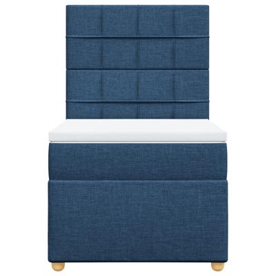 Boxspring met matras stof blauw 120x200 cm