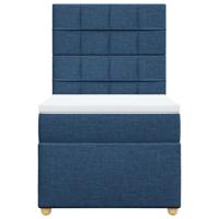 Boxspring met matras stof blauw 120x200 cm - thumbnail