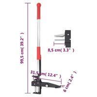 VidaXL Onkruidsteker 99,5 cm geanodiseerd aluminium rood en zilver - thumbnail