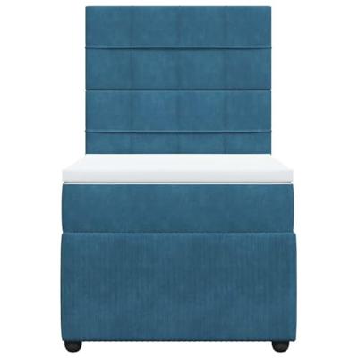 Boxspring met matras fluweel donkerblauw 90x190 cm