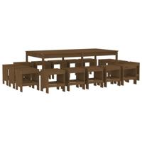 17-delige Tuinset massief grenenhout honingbruin - thumbnail