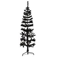 VidaXL Kunstkerstboom half met standaard smal 120 cm zwart - thumbnail