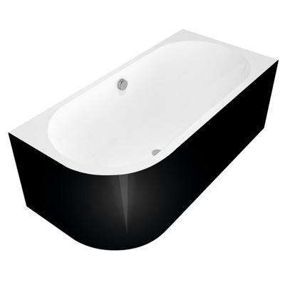 Ligbad Polysan Astra 160x75x60 cm Asymmetrisch Rechts Zwart Wit Ligbad Polysan Astra 160x75x60 cm Asymmetrisch Rechts Zwart Wit