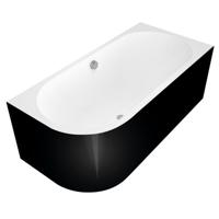 Ligbad Polysan Astra 160x75x60 cm Asymmetrisch Rechts Zwart Wit - thumbnail