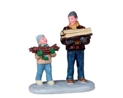 Lemax firewood for the hearth kerstdorp figuur type 2 2010