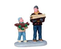 Lemax firewood for the hearth kerstdorp figuur type 2 2010 - thumbnail