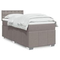 Boxspring met matras stof taupe 80x200 cm - thumbnail