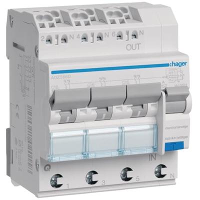 Hager ADZ366D Aardlekschakelaar/zekeringautomaat 4-polig 16 A 0.03 A 230 V Hager ADZ366D Aardlekschakelaar/zekeringautomaat 4-polig 16 A 0.03 A 230 V