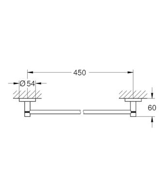 Grohe Essentials handdoekhouder 45 cm. Chroom