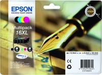 Huismerk Epson 16XL (T1636) Inktcartridges Multipack (zwart + 3 kleuren) - thumbnail