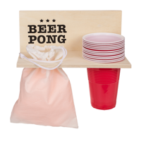 Beer pong muurplank met bekers en ballen - thumbnail