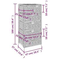 Opbergset met 6 manden 47x37x100 cm waterhyacint - thumbnail