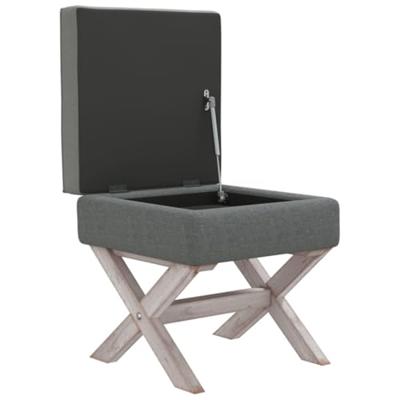 Opbergkruk 45x45x49 cm stof donkergrijs Opbergkruk 45x45x49 cm stof donkergrijs