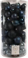 Kerstballen mix 100 onbreekbare ballen nachtblauw Decoris - Decoris - thumbnail