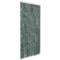 Vliegengordijn 100x220 cm chenille groen en wit - thumbnail