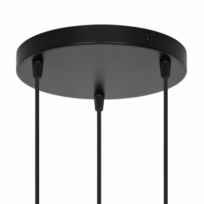 Plafondkap zwart rond 3 uitgangen 22 cm