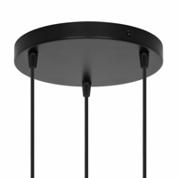 Plafondkap zwart rond 3 uitgangen 22 cm - thumbnail