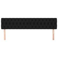 Hoofdborden 2 st 90x7x78/88 cm stof zwart - thumbnail