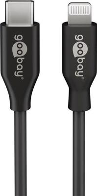 goobay Lightning, 39447, USB-C™ laad- en synchronisatiekabel, 2 m, zwart, MFi-kabel voor Apple iPhone/iPad, zwart