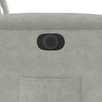 Fauteuil verstelbaar elektrisch microvezelstof lichtgrijs