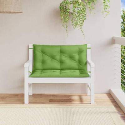 VidaXL Tuinbankkussens 2 st 100x50x7 cm stof gemêleerd groen VidaXL Tuinbankkussens 2 st 100x50x7 cm stof gemêleerd groen