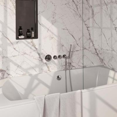 Brauer Chrome Edition Thermostatische Inbouw Badkraan Badvulcombinatie - Staaf - Doucheslang - Wandaansluitbocht - Handdouche - Chroom