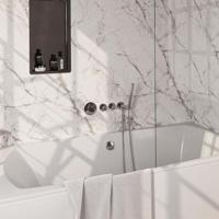 Brauer Chrome Edition Thermostatische Inbouw Badkraan Badvulcombinatie - Staaf - Doucheslang - Wandaansluitbocht - Handdouche - Chroom - thumbnail